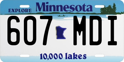 MN license plate 607MDI