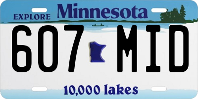 MN license plate 607MID