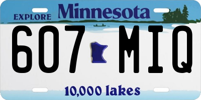 MN license plate 607MIQ