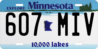 MN license plate 607MIV