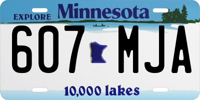 MN license plate 607MJA