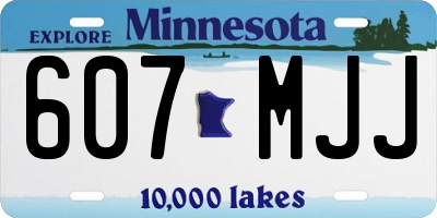 MN license plate 607MJJ