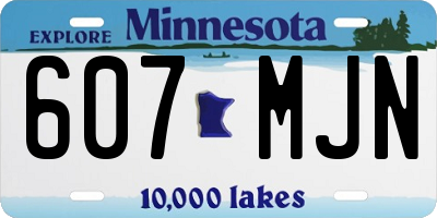 MN license plate 607MJN