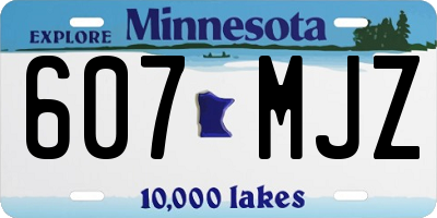 MN license plate 607MJZ