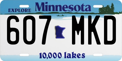 MN license plate 607MKD