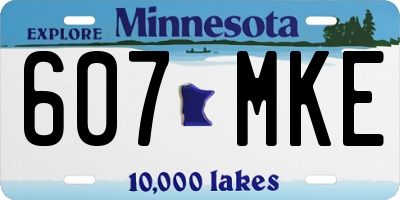 MN license plate 607MKE