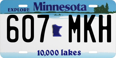MN license plate 607MKH