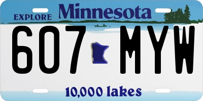 MN license plate 607MYW