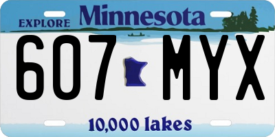MN license plate 607MYX