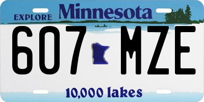 MN license plate 607MZE