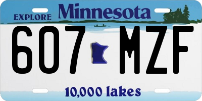 MN license plate 607MZF