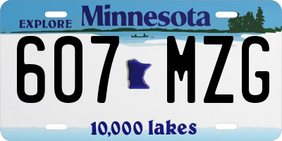 MN license plate 607MZG