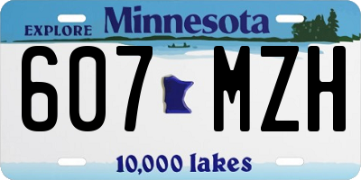 MN license plate 607MZH