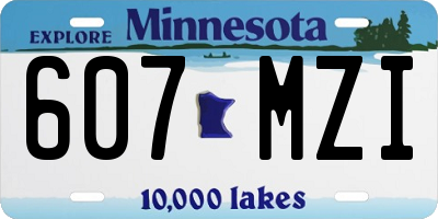 MN license plate 607MZI