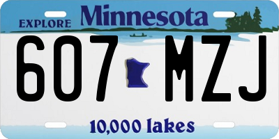 MN license plate 607MZJ