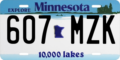 MN license plate 607MZK