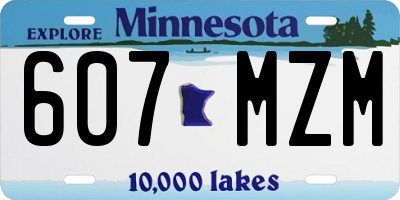 MN license plate 607MZM