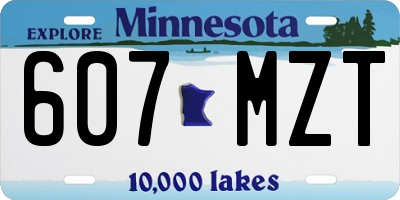 MN license plate 607MZT
