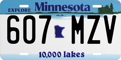 MN license plate 607MZV