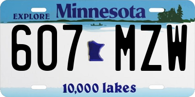 MN license plate 607MZW