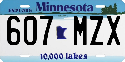 MN license plate 607MZX