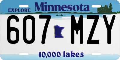 MN license plate 607MZY