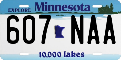 MN license plate 607NAA