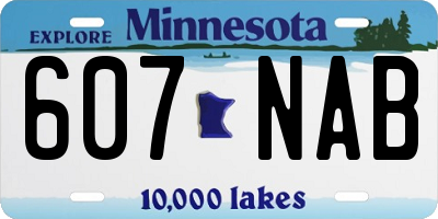 MN license plate 607NAB