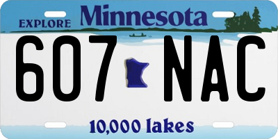MN license plate 607NAC