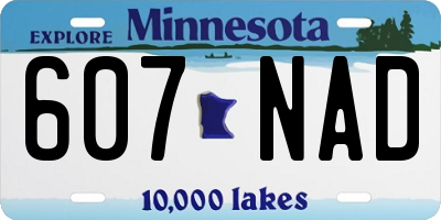 MN license plate 607NAD