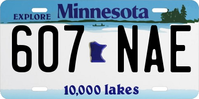 MN license plate 607NAE
