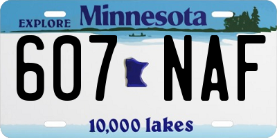 MN license plate 607NAF