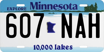 MN license plate 607NAH