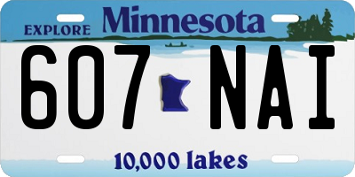 MN license plate 607NAI