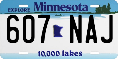 MN license plate 607NAJ