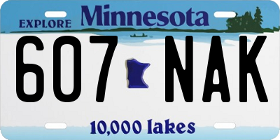 MN license plate 607NAK