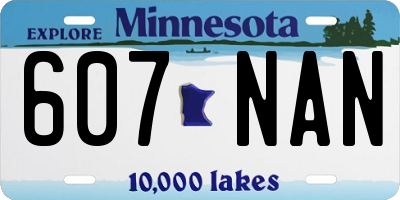 MN license plate 607NAN