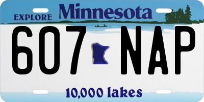 MN license plate 607NAP