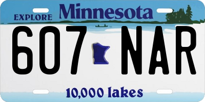 MN license plate 607NAR
