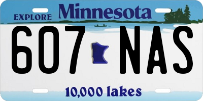 MN license plate 607NAS
