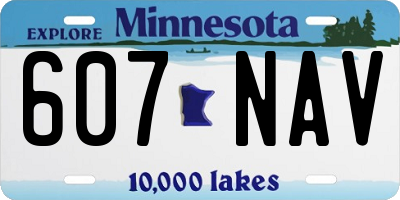 MN license plate 607NAV