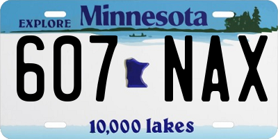 MN license plate 607NAX