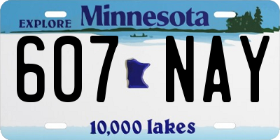 MN license plate 607NAY