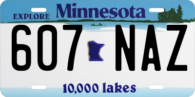 MN license plate 607NAZ