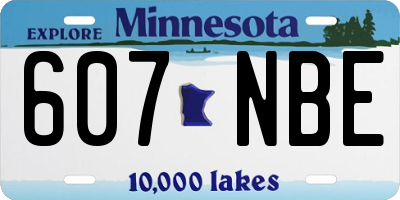MN license plate 607NBE