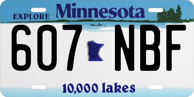 MN license plate 607NBF