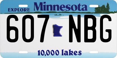 MN license plate 607NBG