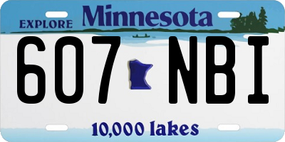 MN license plate 607NBI