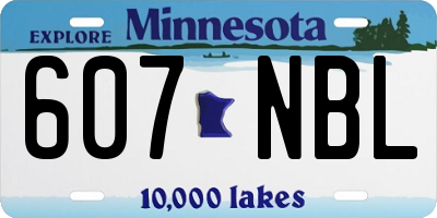 MN license plate 607NBL