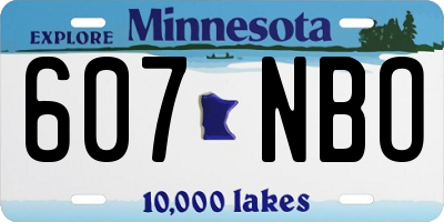 MN license plate 607NBO